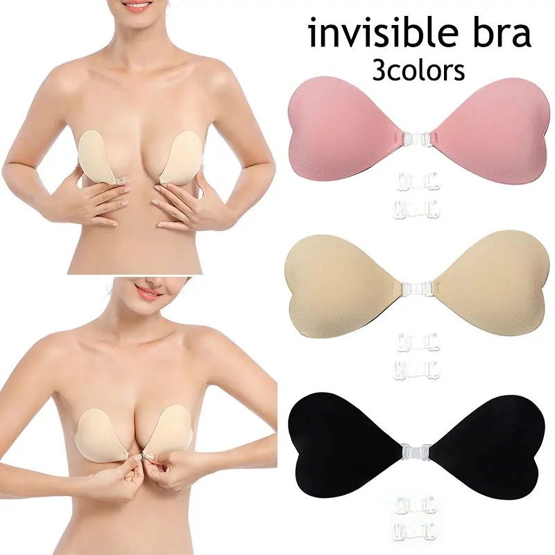 

Heart Shaped Silicone Chest Stickers Nude Bra Nubra Push-up Chest Stickers Lift Chest Stickers Self-adhesive Invisible Bra Sexy