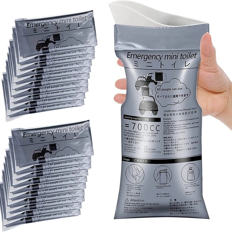 

700ml Disposable Urine Bag for Outdoor Emergency Portable Traffic Jam Camping Driving Travel Mini Toilet Women Vomit Urinate Bag