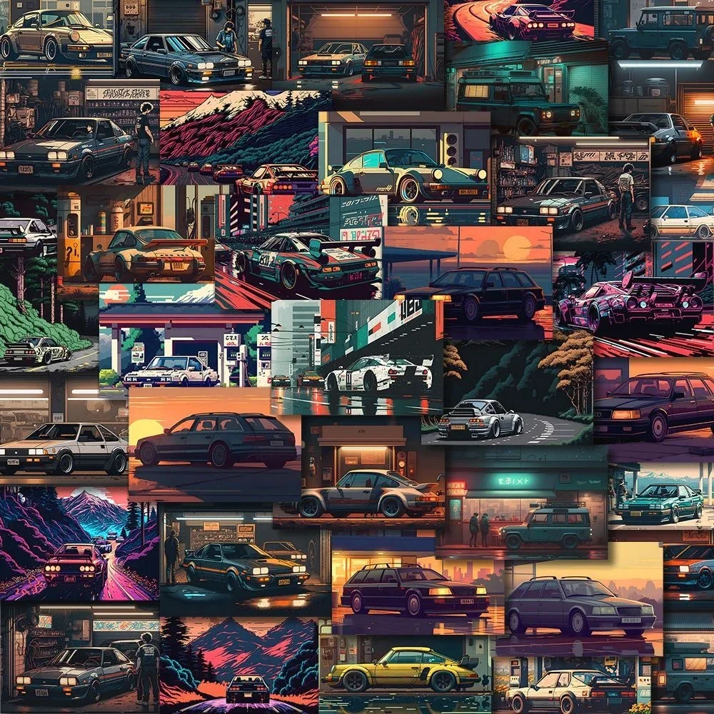 Водонепроницаемые пиксельные наклейки JDM для автомобиля ноутбука сумки