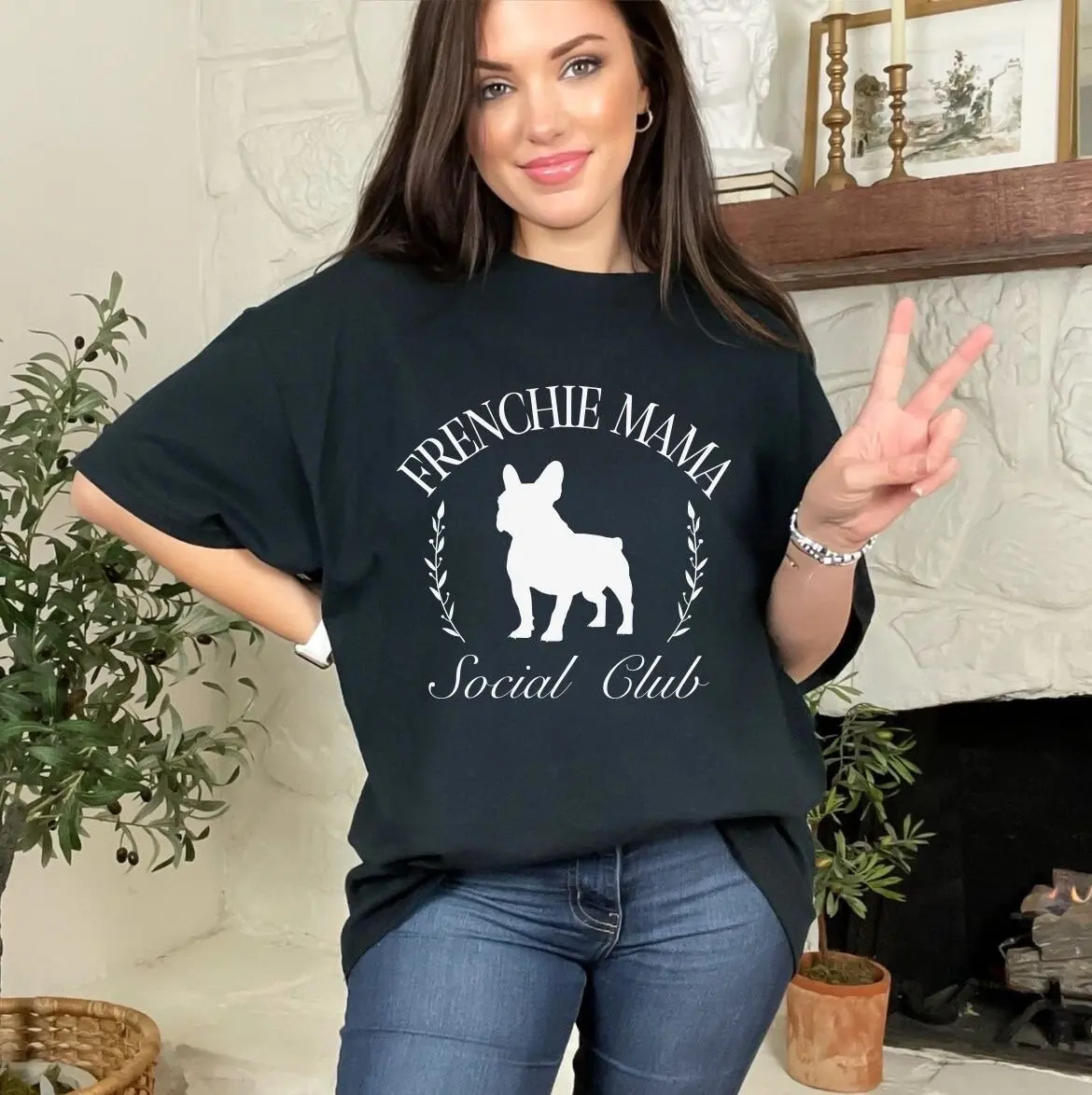 Футболка с французским бульдогом для мамы и