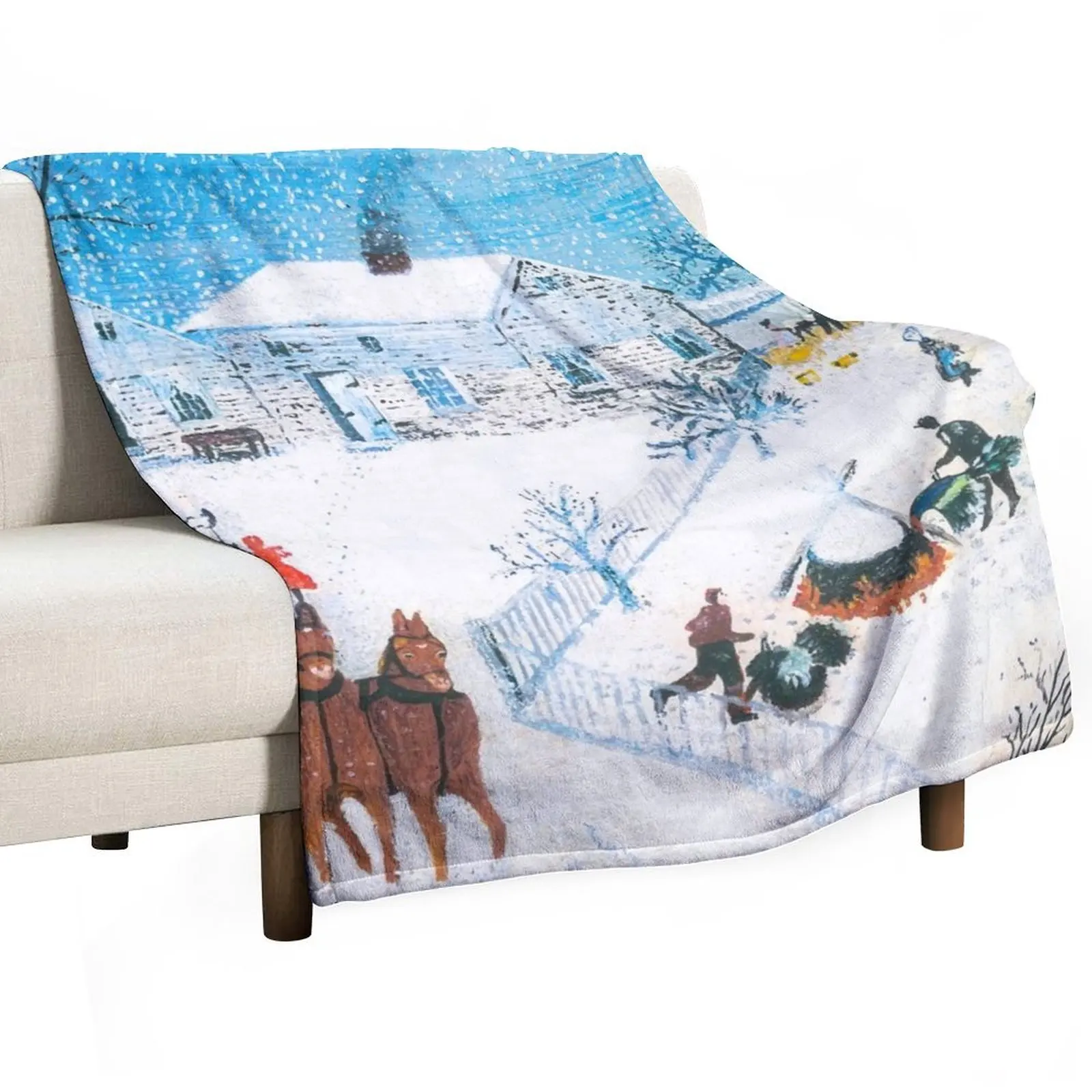 Декоративное одеяло для дивана бабушка Моисея