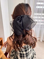 high quatity solid color oversized mesh big bow hairpins for girls hair clip women sweet hairgrip headwear hair accessories hot