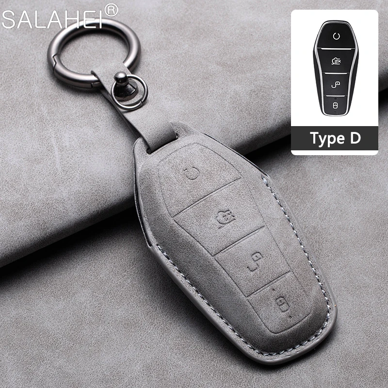 

Замшевый Кожаный Автомобильный Чехол-брелок с дистанционным управлением для BYD Song Plus Atto 3 Han EV Tang DM Qin чехол Аксессуары