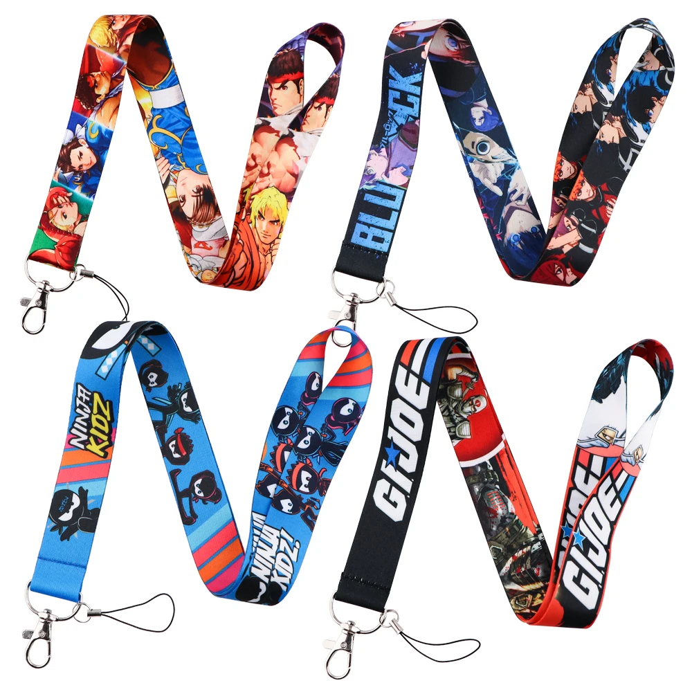 

Синий шнурок с японским аниме замком для ключей, ремешок на шею, держатель для карт, ID, брелок, аксессуары для ключей, праздничный подарок