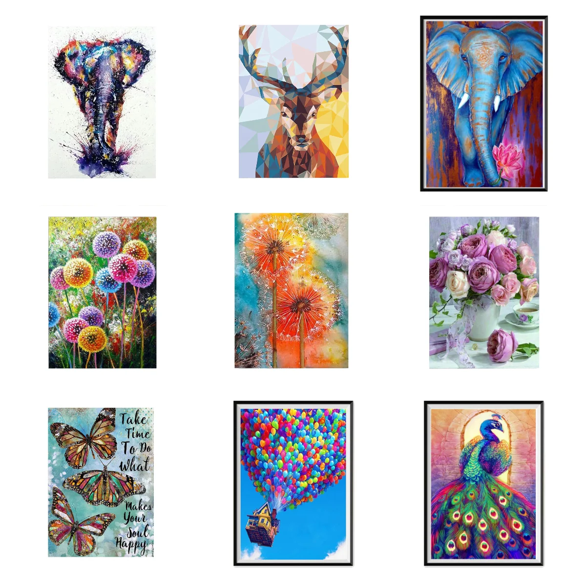 

Набор для алмазной живописи 5D Павлин слон животные мозаика сделай сам Одуванчик Алмазная вышивка стразы украшение для дома