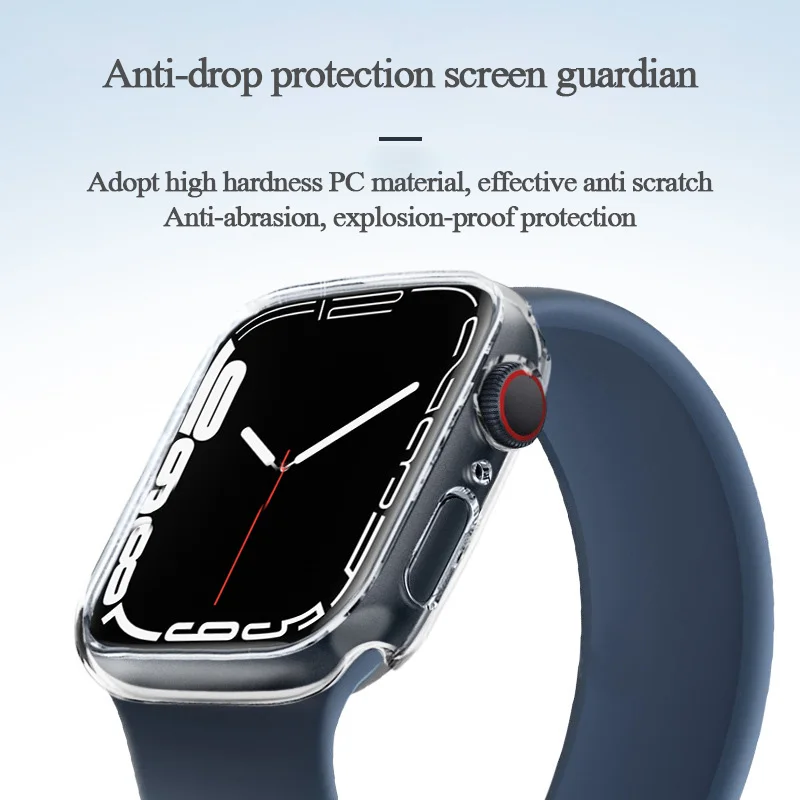 PC Protective Case For Apple Watch Series 7 Protector Cover for Iwatch 41mm 45mm Frame Drop-proof Bumper Shell Case Accessories