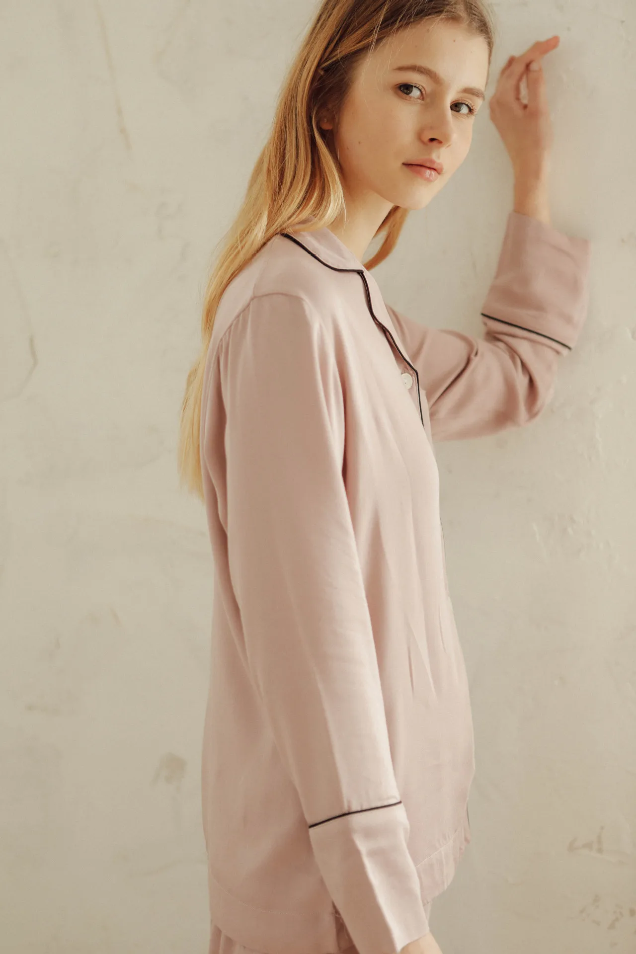 Two Piece Set Women's Pajamas Cotton Solid Lapel Single-breasted Top Casual Full Pants Summer Home Wear Pajama for Women Pjs