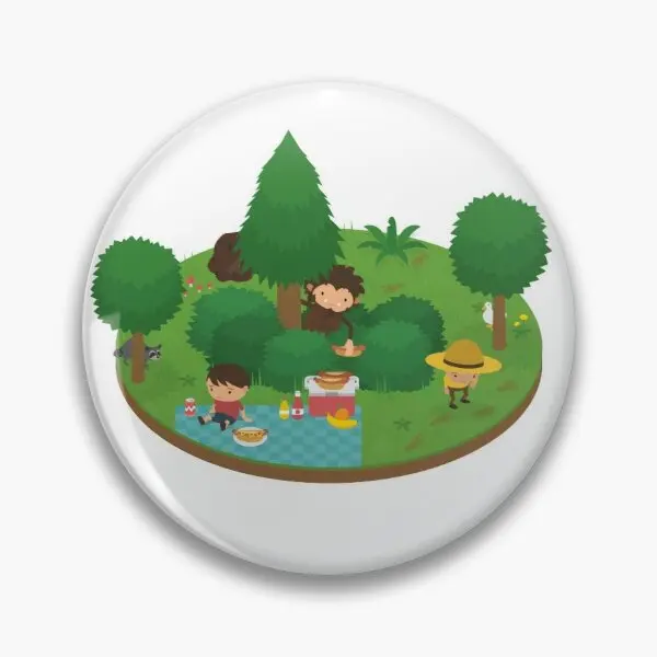 

Мягкая Регулируемая булавка для пикника Sneaky Sasquatch, булавка для лацкана, женский подарок на воротник, значок для одежды, модная брошь для влюб...