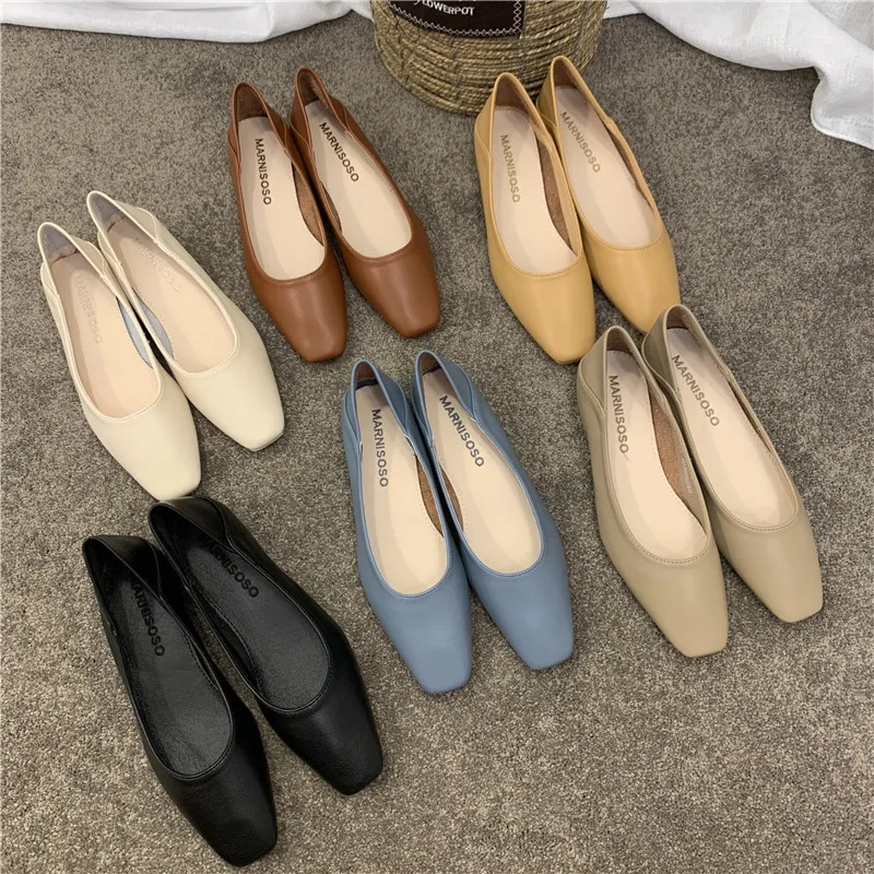 

Casual Woman Shoe Modis Female Footwear Low Heels Square Toe Soft Mixed Colors Clogs Platform 2022 Dress On Heels Creepers