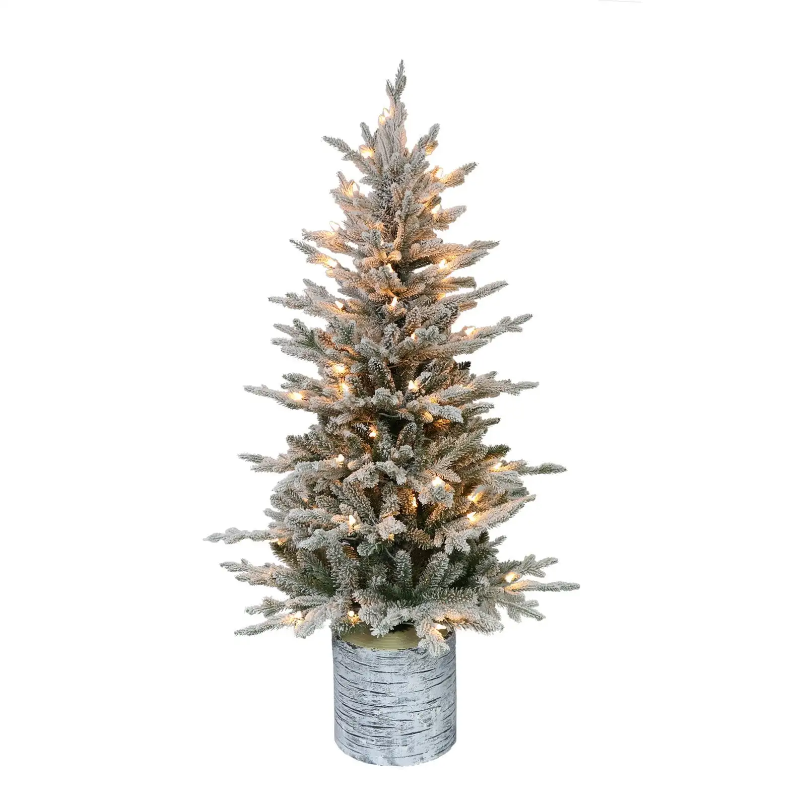 

Flocked Arctic Fir 4.5 ft. Pre-Lit Potted Artificial Christmas Tree