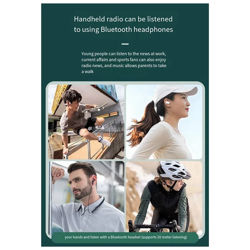 Фото FULL-HRD205 Мини-портативный высокочувствительный Bluetooth-передатчик Радио Стерео FM Перезаряжаемый радиоприемник для пожилых людей №1