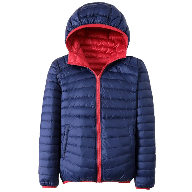 Women Winter Reversible Jackets New Top Quality 90% White Duck Down Keep Warm Women Hooded Lieghtweight Packable Down Coats