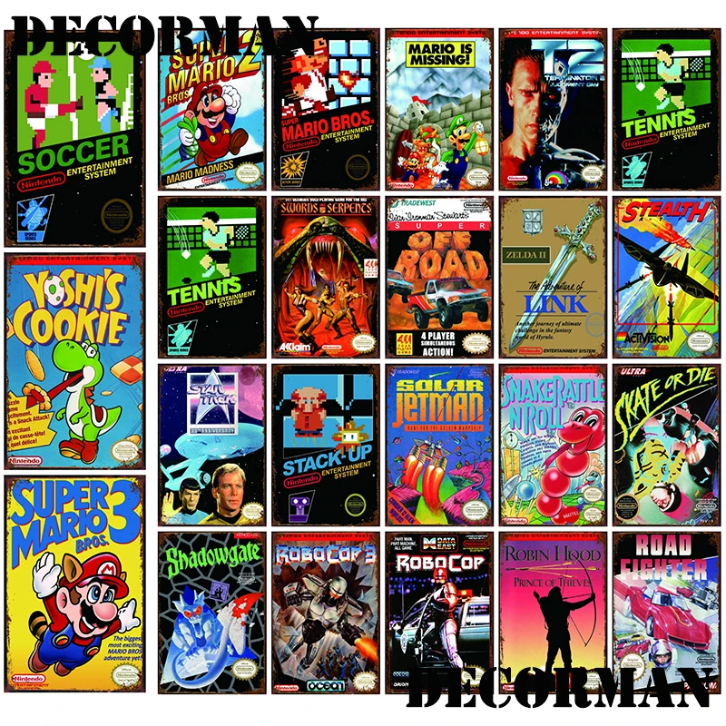 

Металлический знак, Классическая игра, японский металлический знак на заказ, оптовая продажа, детская живопись, мультяшный декор для паба