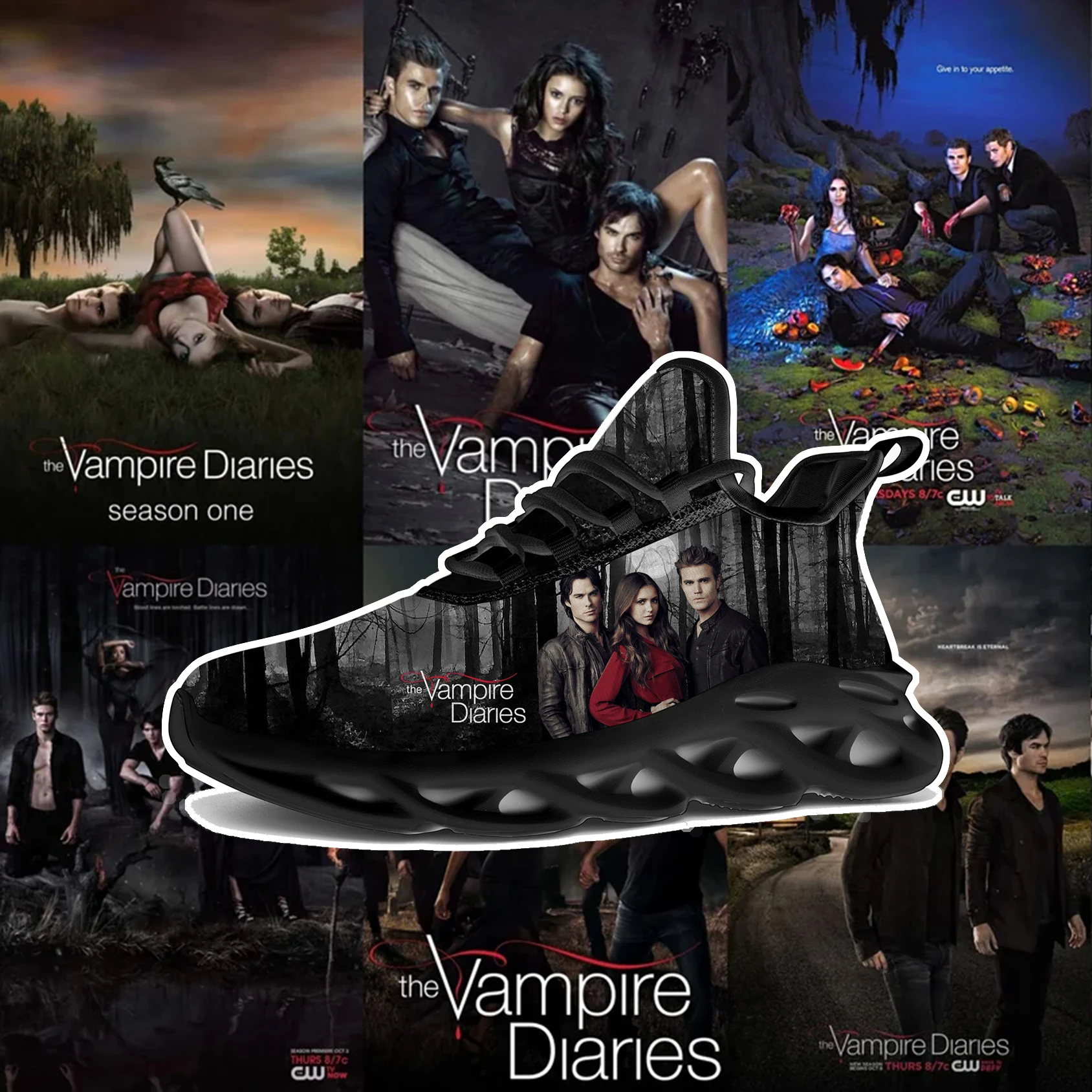 Фото Кроссовки The Vampire Diaries для мужчин, женщин и подростков, спортивные кроссовки для бега, высококачественная обувь для ходьбы Damon Salvatore, унисекс №1