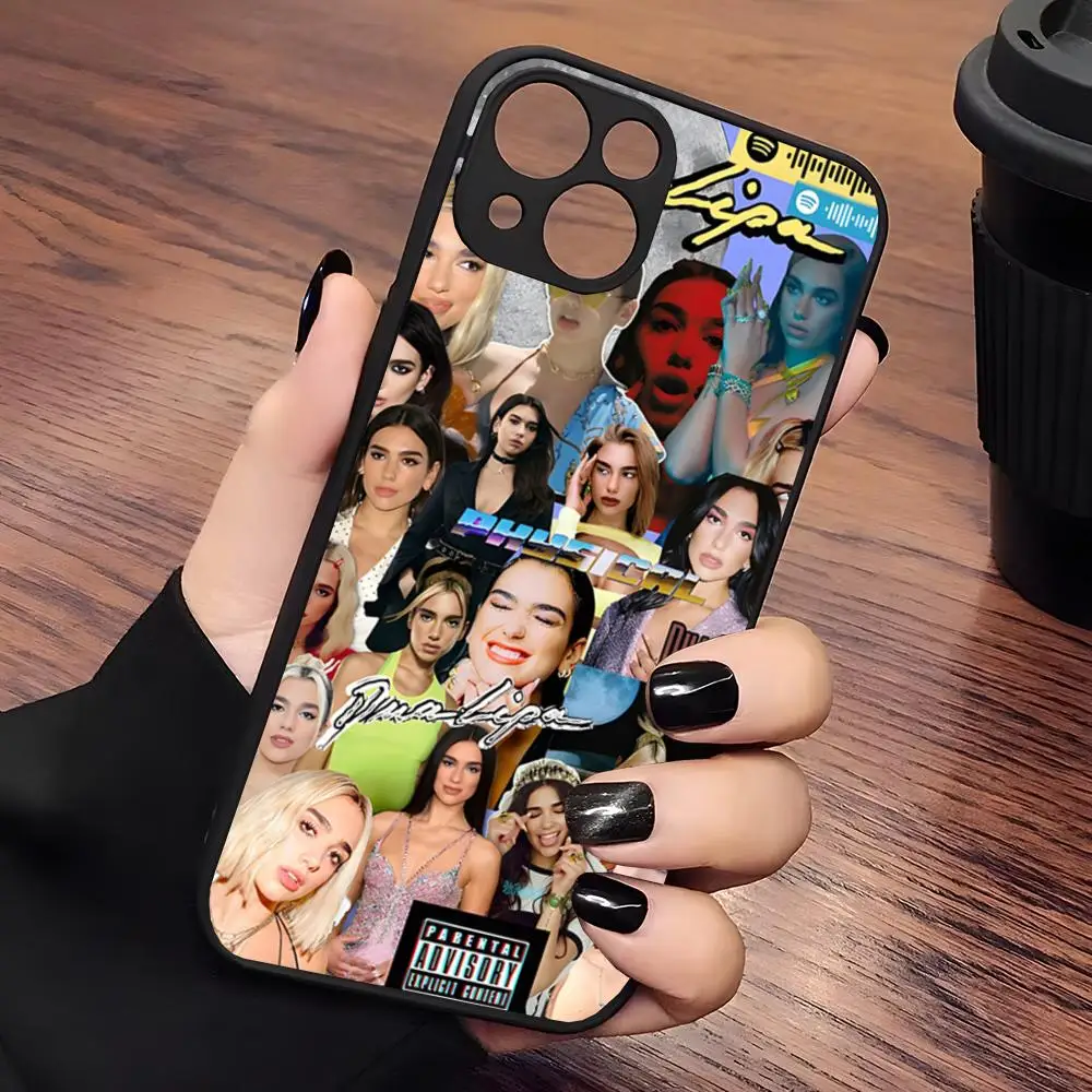 Чехол для телефона MINISO-Dua Lipa Singer матовый прозрачный iPhone 16 15 12 11 13 14 Pro Max X XR 8 Plus