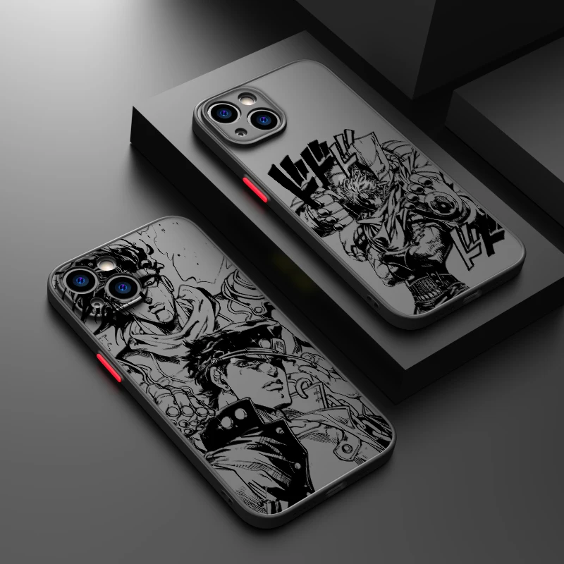 

Anime JoJo's Bizarre Adventure Matte Phone Case For Apple iPhone 14 13 12 11 XS XR Pro MAX 8 7 Plus Frosted Translucent