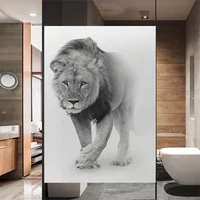 window film privacy lion glass sticker sun protection heat control window coverings window tint for homedecor