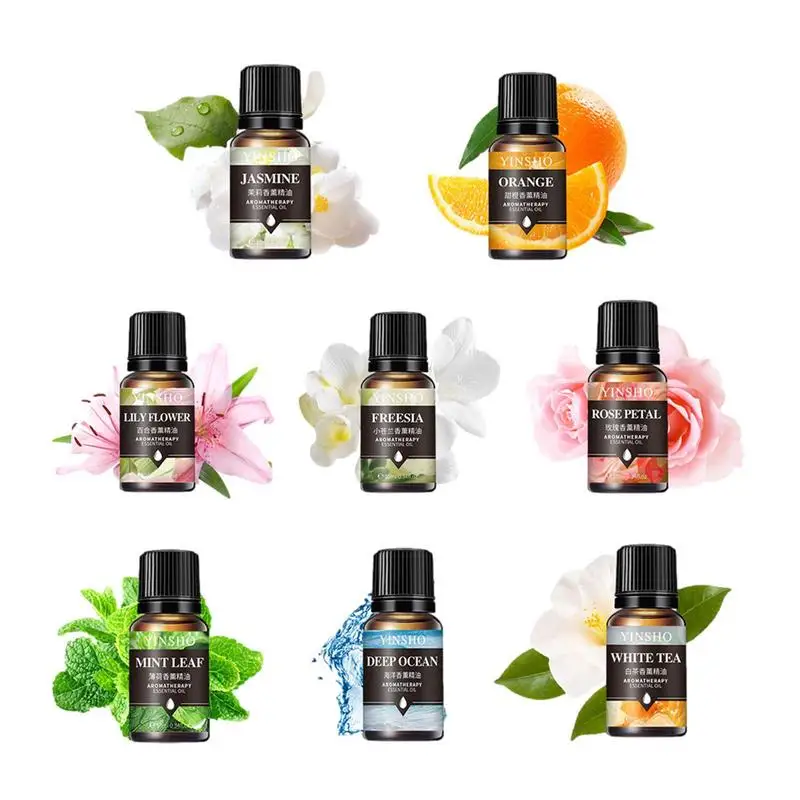 

Essential Oil Set Pure Organic Blends For Diffusers Aromatherapy Oils Gift Set 8pcs Water Soluble Oils For Diffuser Aromatherapy