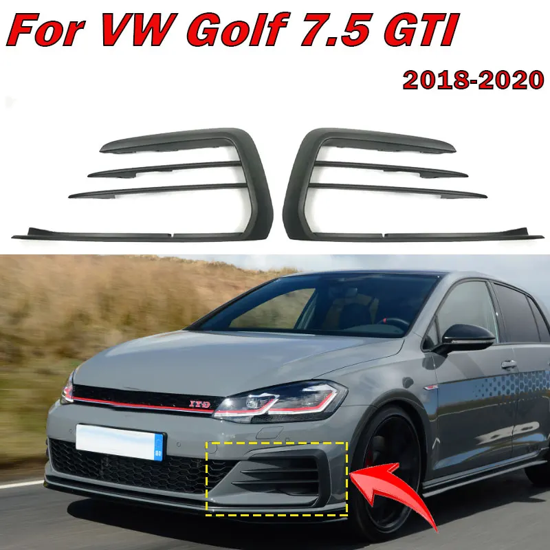 7.5 Gti 2018 2019 2020 Car Accessories Front Bumper Fog Light Frame Cover Front Fog Lamp Open Vent Grille Decorate