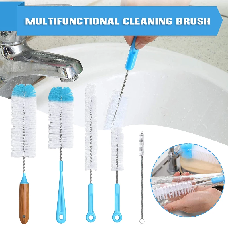 

Bottle Brush Scratch-Free Cleaning Long Handle Brush Suitable for All Bottles Bottle Brush Suitable for All Bottles 5PCS PR Sale