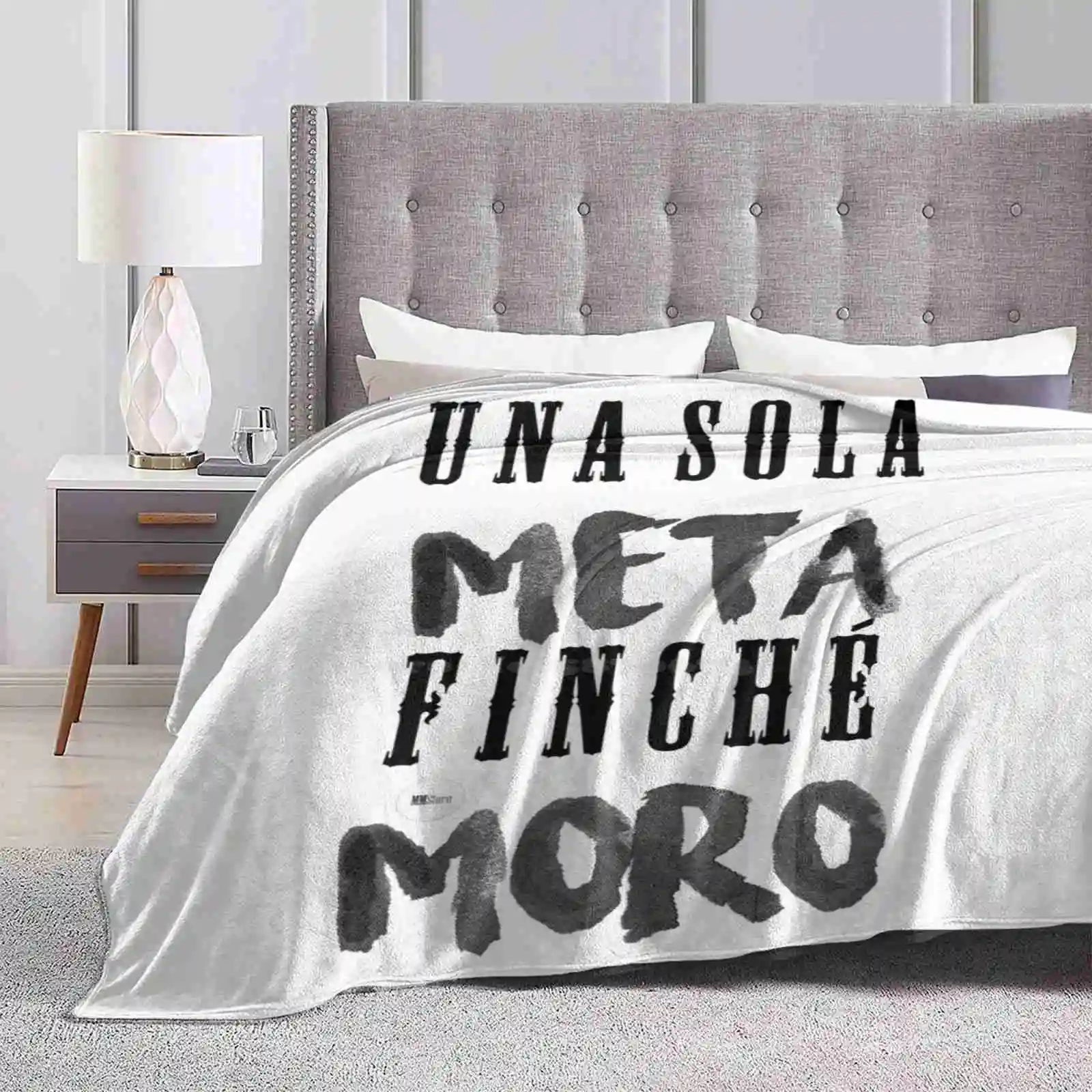Удобное теплое мягкое одеяло Una Sola с принтом мета-Моро на все сезоны Metamoro Ermal Meta 100%
