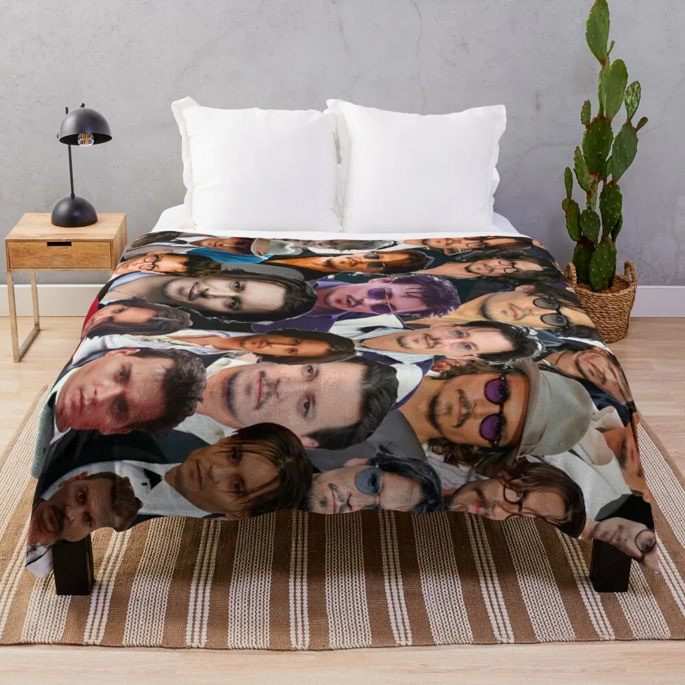 

Johnny Depp Photo Collage Throw Blanket double blanket for summer luxury brand blanket quilt blanket