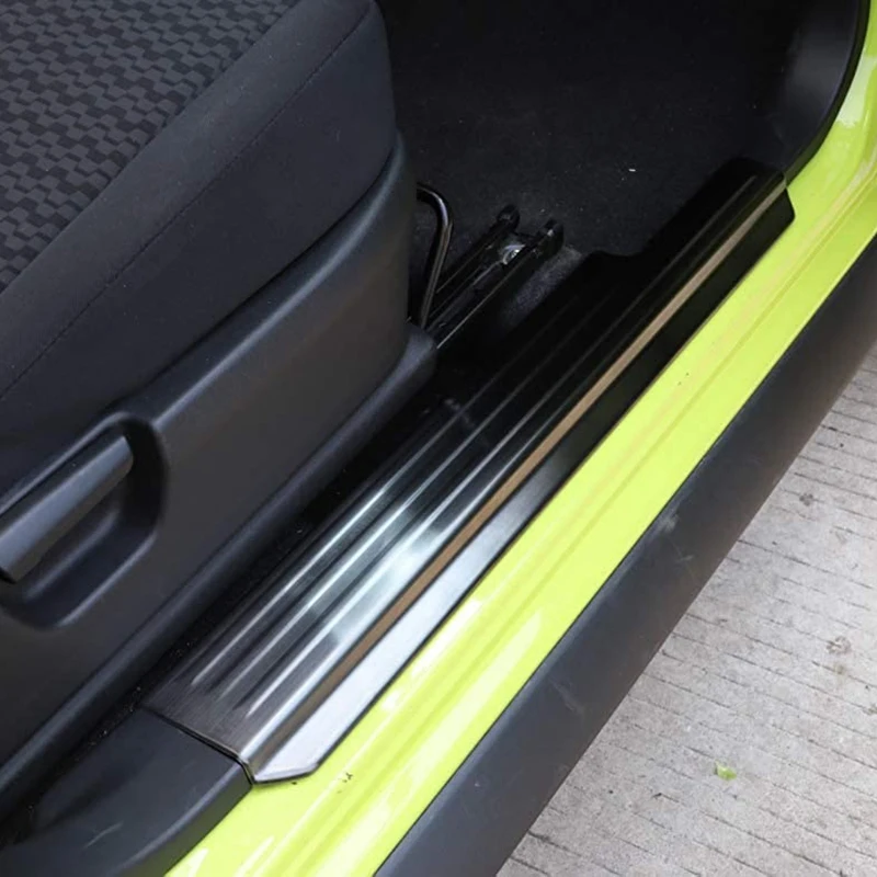 Для Suzuki Jimny 2019 + Защита двери автомобиля Наружная барьерная Планка Порог Бар