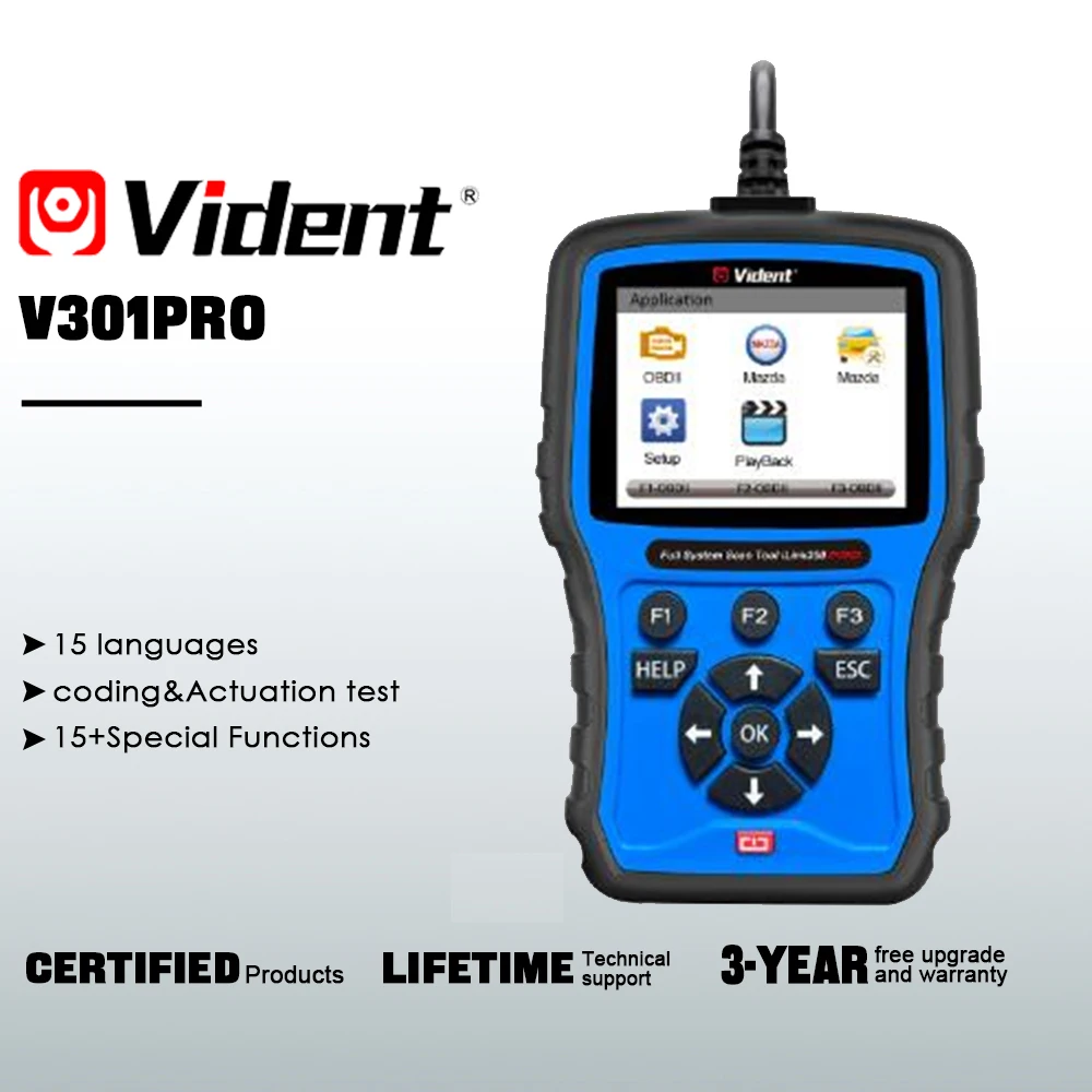 Сканер Vident V301PRO OBDII для VAG VW/Audi/Skod/SEAT/BENTLEY считыватель всех системных кодов SAS EPB DPF
