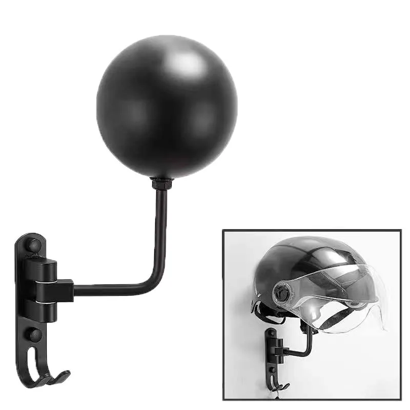 

Space Aluminum Helmet Stand Hat Holder Wall Mounted Hook For Coats Hats Key Motorcycle Helmet Holder Hook Jacket Hat Rack Hanger