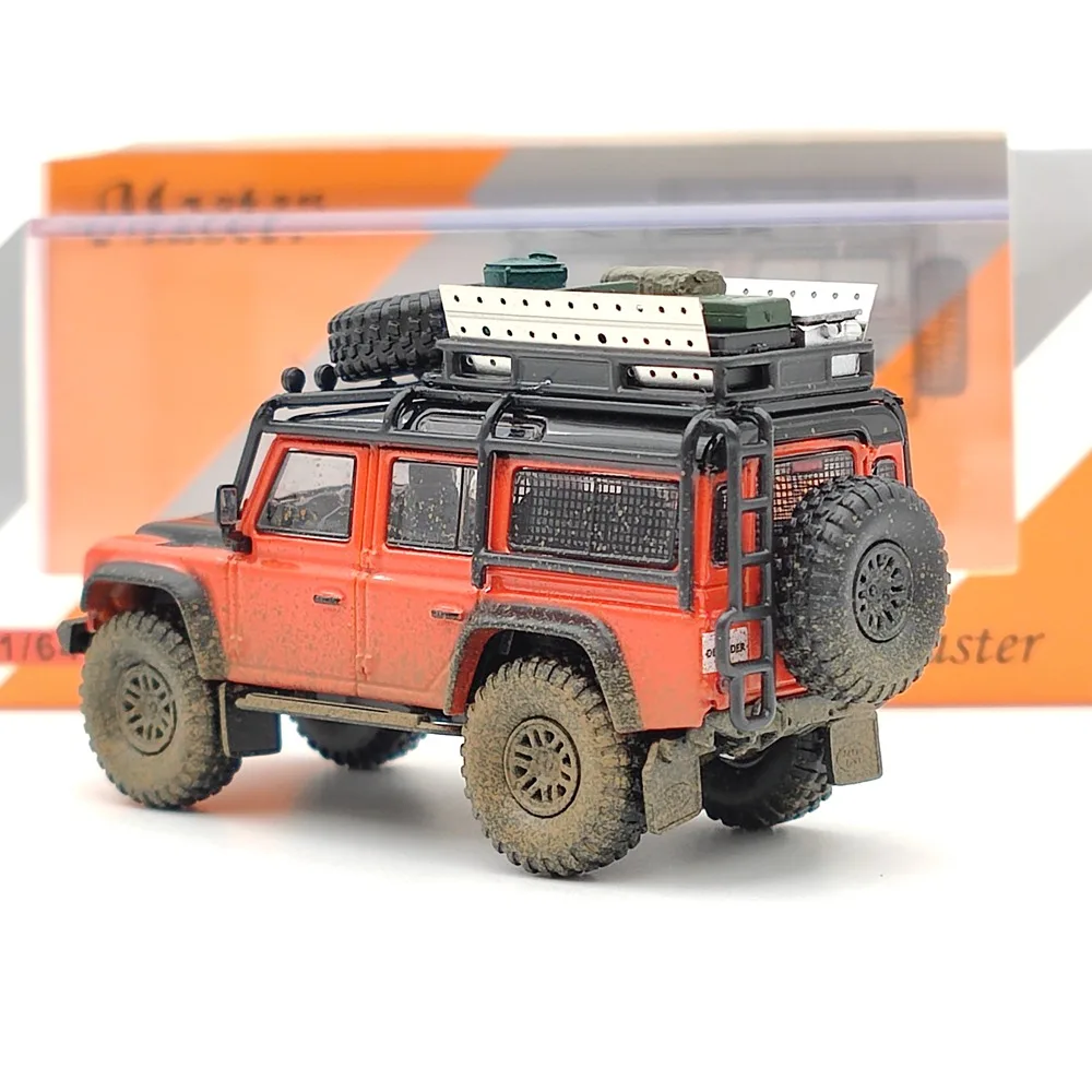 Master 1:64 L ~ R Defender 110 OrangeRed грязная версия литые игрушки модели автомобилей