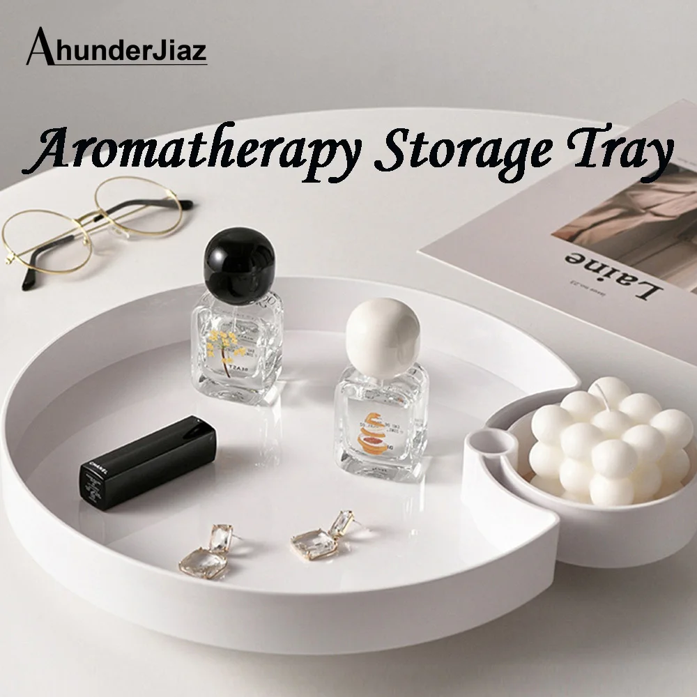 Круглый поднос с двойной тарелкой в скандинавском стиле украшение для дома