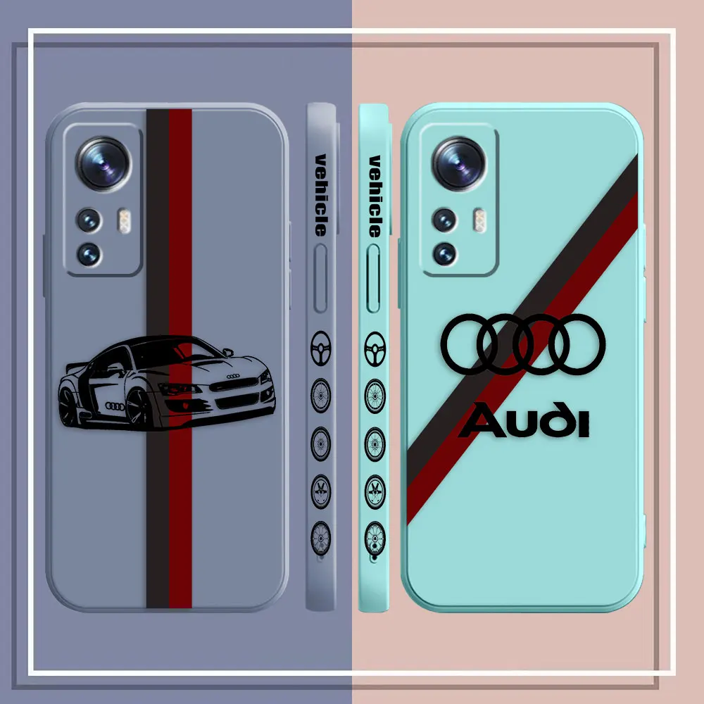 Phone Case For Xiaomi 13 12 12T 12S 11 11T 10 10S 9 8 Pro Ultra Lite Colour Case Cover Funda Cqoue Shell Capa Sports Car A-Audi