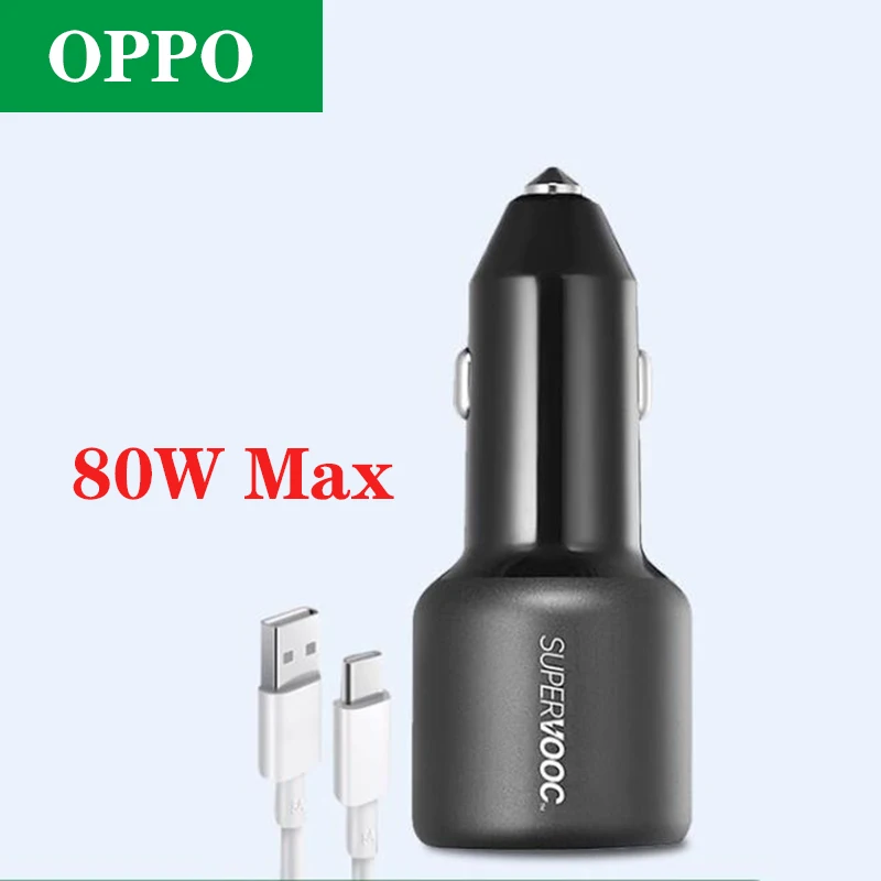 

OPPO Find X6 X5 Pro Reno 8 9 Pro+ Car Charger 80W Super VOOC Fast Charge PD Usb3.0 Type C 2 Port Auto Adapter ForK10Pro GT Neo3