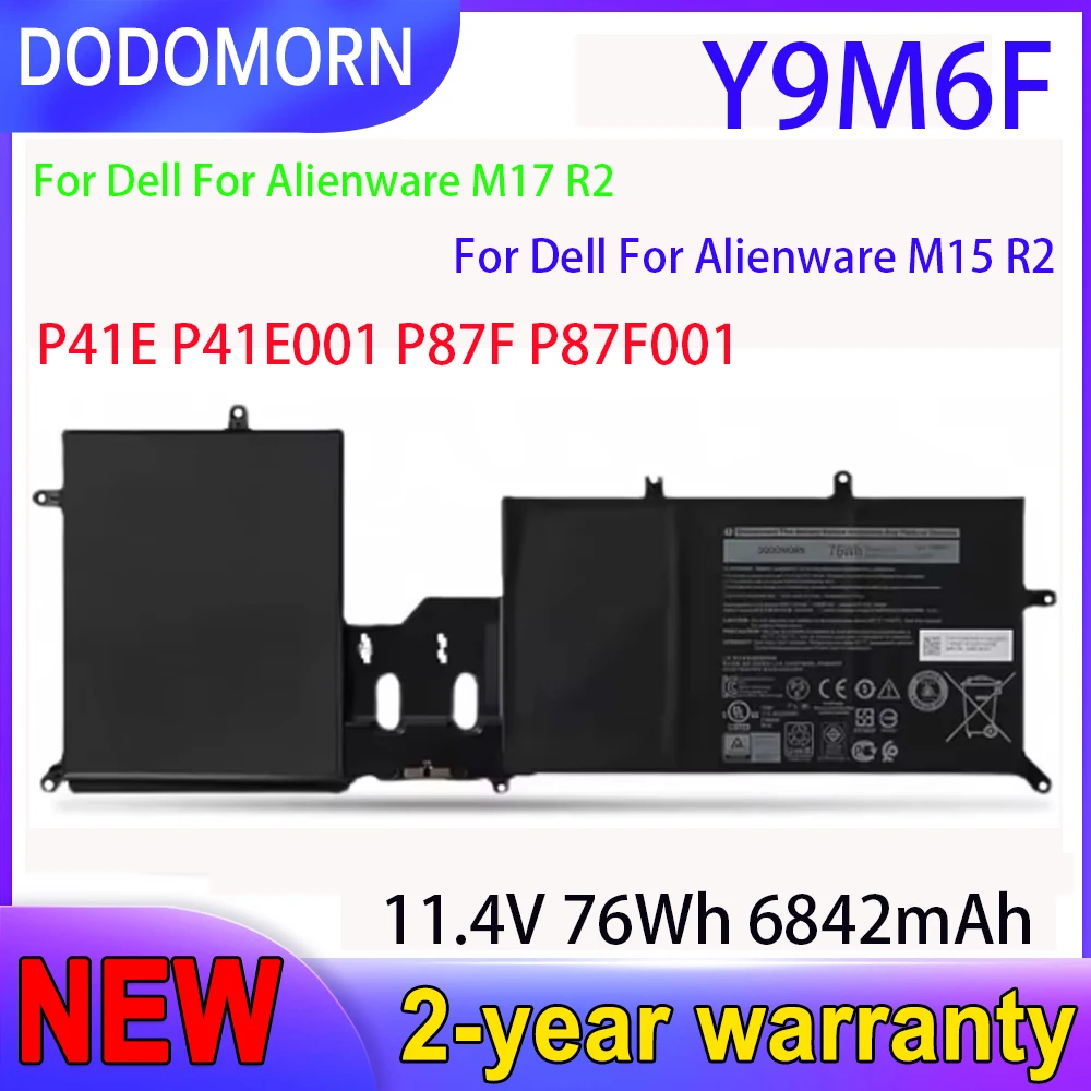 Фото Высококачественная батарея для ноутбука Y9M6F для Dell Alienware M15 R2 M17 R2 P41E P87F 08K84V ALW15M‑D4736W M17 R2‑C7XD9 №3