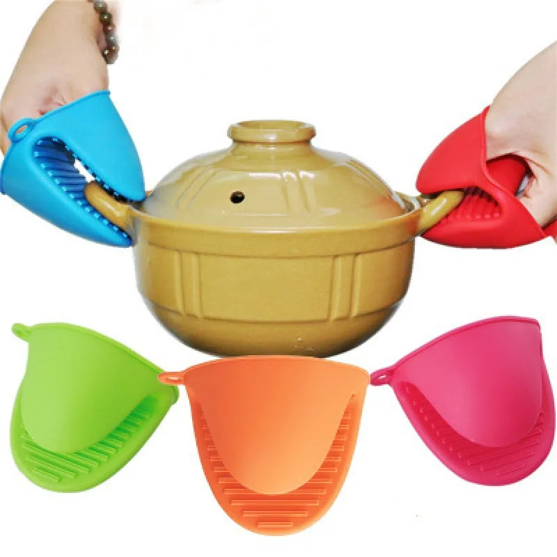 

1Pc Thicken Silicone Gloves Kitchen Clips Heat Resistant Non-slip Microwave Oven Mitts for Baking Bowl Pot Clip Kitchen Gadgets