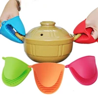 1pc thicken silicone gloves kitchen clips heat resistant non slip microwave oven mitts for baking bowl pot clip kitchen gadgets