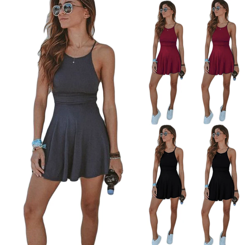 

Female Solid Sleeveless Sport Tennis Dress Quick Dry Breathable Cheerleader Badminton Volleyball Running Cheering Sports Dress