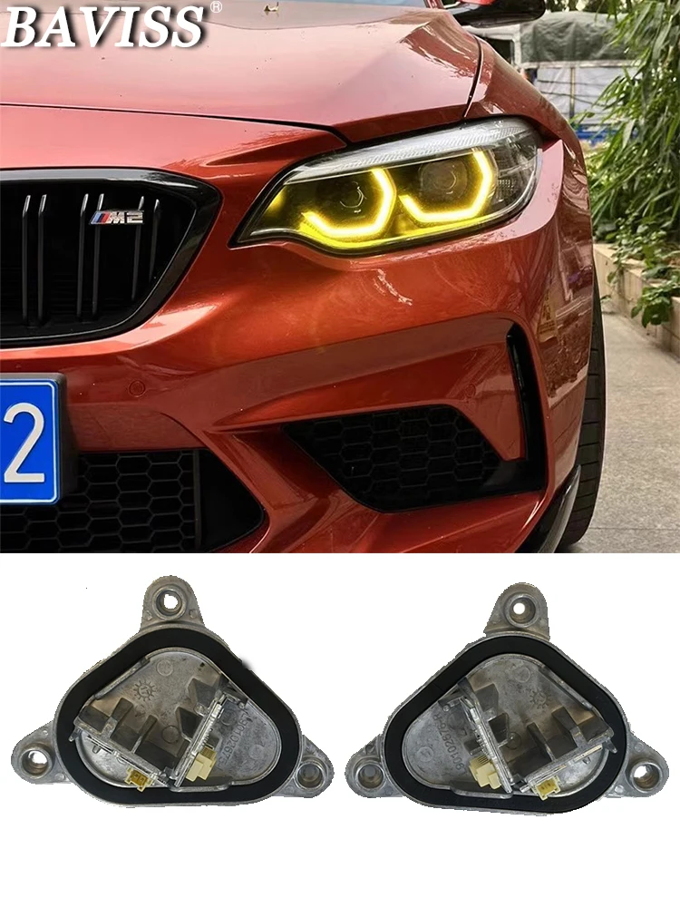 BMW M2 2 Серии Angel Eyes Дневные Ходовые Огни F22 F23 F87 LCI 2018-2021 Лимонно-желтый Фотоспышки