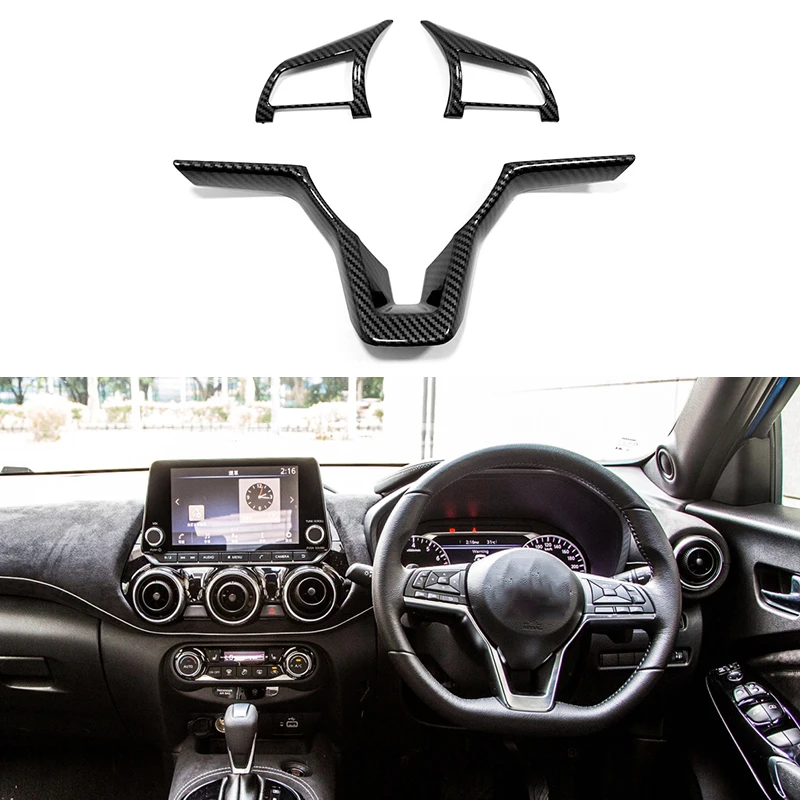 

Car Styling Interior Accessories ABS Chrome Car Steering Wheel Switch Button Cover For Nissan Juke 2019-2022