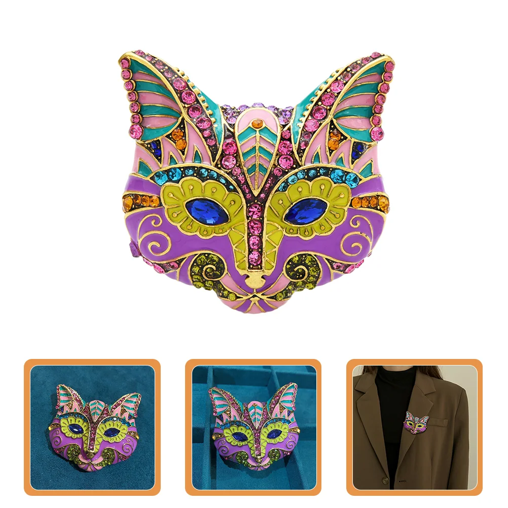 

Brooch Pin Enamellapel Animal Cat Cute Crystal Wedding Rhinestone Brooches Funny Badge Vintage Decorative Jewelry Cloak Kitten