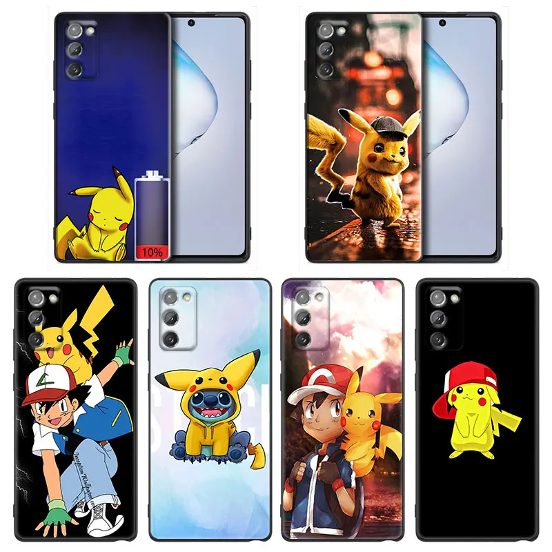

Cute Cartoon Pikachu Phone Case for Samsung Note 8 9 10 20 5G M11 M12 M30s M32 M21 M51 F41 F62 M11 Silicone Case Pikachu
