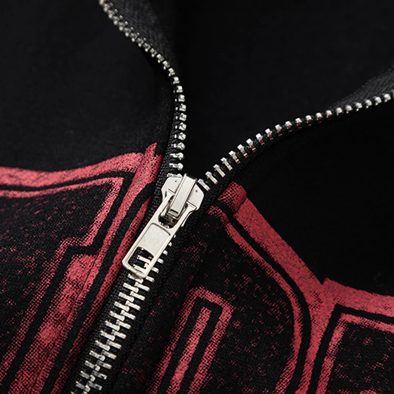 Blockbuster American High Street New UTOPIA Sweatshirt Quality Reverse Letter Print Pocket Zipper Cactus Jack Hoodie