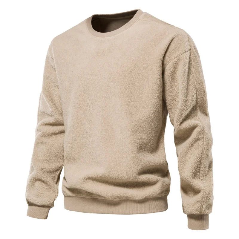 Autumn Winter New High-End Lambswool Drop-Shoulder Pullover Sweater Men's Casual Warm Laid-Back Style Pullover Bottoming Shirt