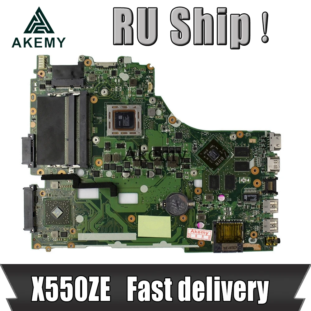 

Akemy X550ZE A10-7400U Laptop motherboard For Asus X550ZE X550Z X550 K550 VM590Z A555Z K555Z X555Z Test original mainboard EDP