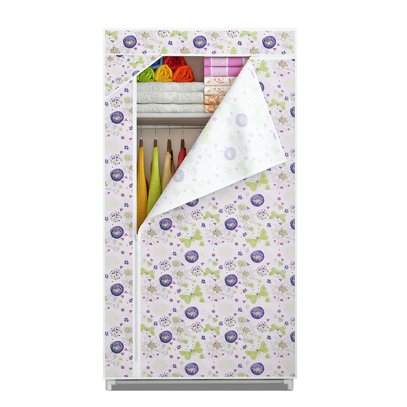 

Non-woven Combination Installation Simple Cloth Wardrobe Single Small Cloth Wardrobe Storage Cabinet Clothes Hanger Organizer