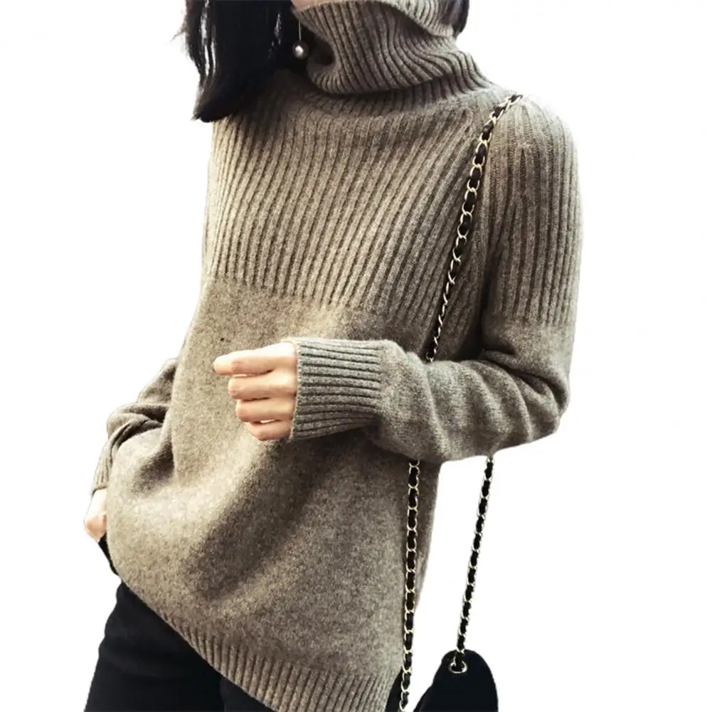 

Stylish Lady Autumn Sweater Long Sleeves Simple Style Women Sweater Elastic Winter Sweater