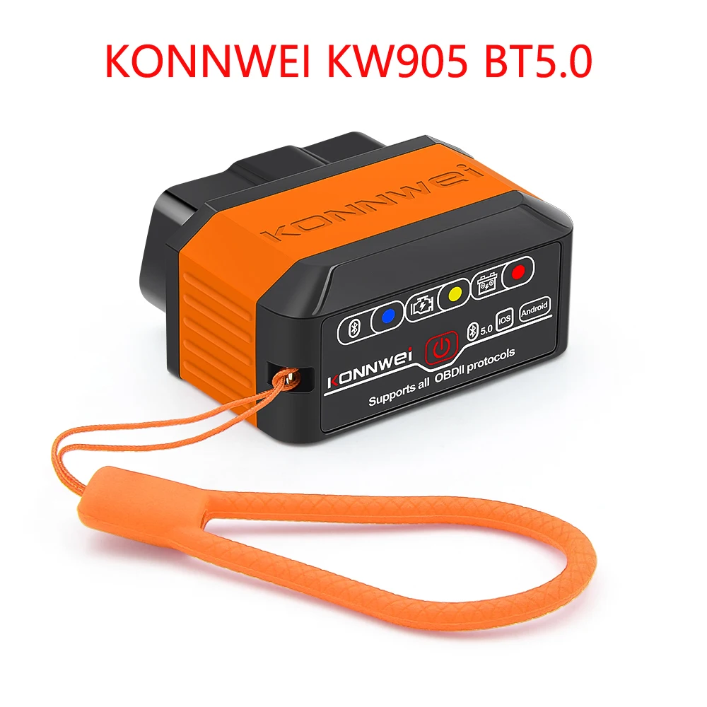 

KONNWEI KW905 ELM327 V1.5 Bluetooth 5.0 OBD2 Scanner - ELM327 OBD2 Автомобильный диагностический инструмент считыватель кодов для Android и IOS