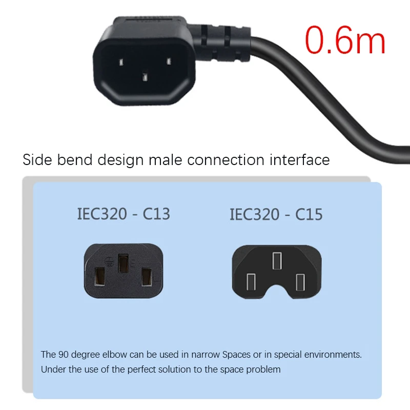 Прямоугольный шнур IEC 320 C14 штырь-гнездо C13 удлинитель питания C14-C13 для PDU UPS H05VV-F VDE