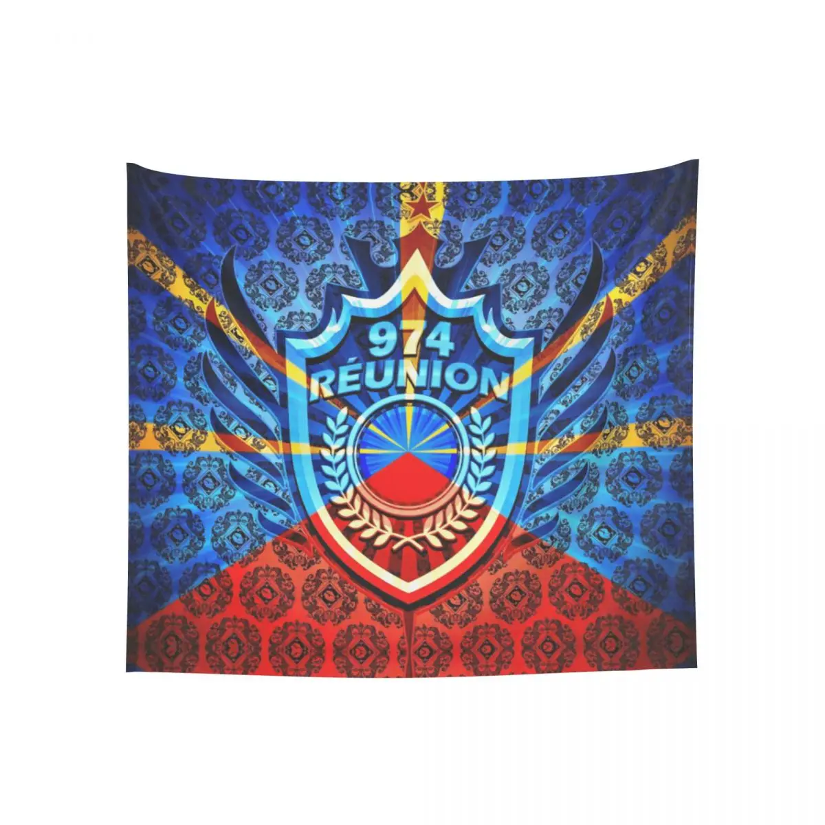 

Tapestry 974 Reunion Mavﾩli Coat Of Arms Tapestry Funny Graphic R248 Tapestries Print Sarcastic decorative paintings