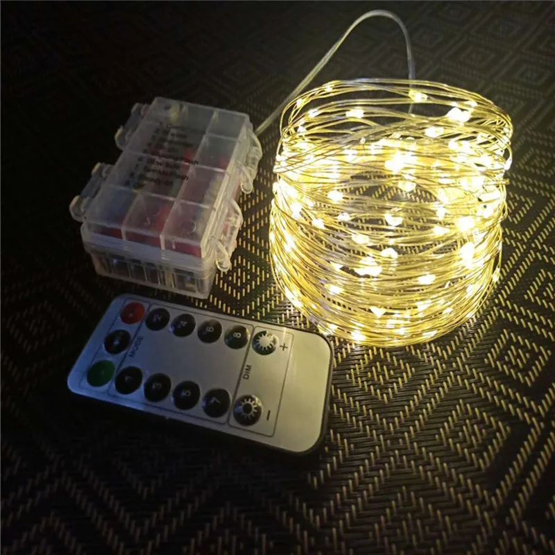 

2M/5M/10M/20M Garland Copper Wire Lamp Christmas Wedding Party Decoration Battery Box Garden Light String AA Battery Fairy Lamp